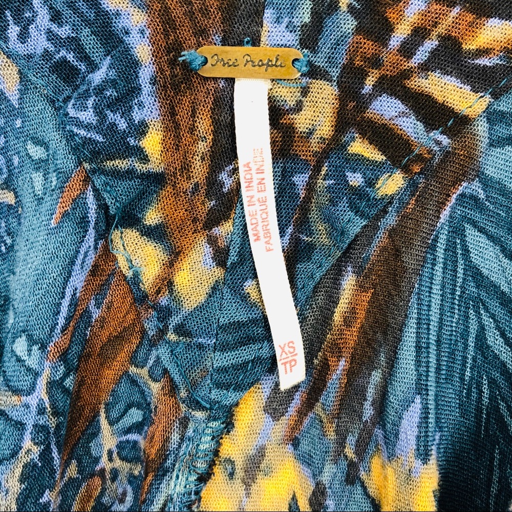 Free People El Porto Blue Boho Jumpsuit Wide Leg - Picture 5 of 8